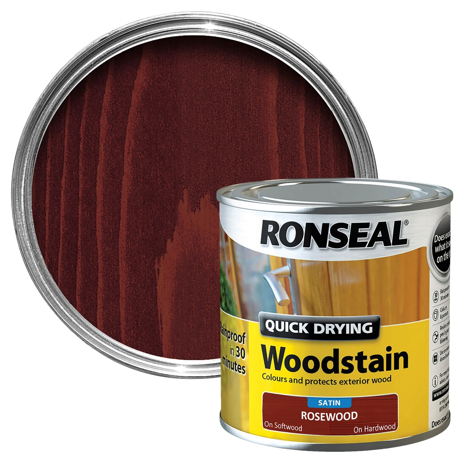 Ronseal Rosewood Satin Wood Stain, 2.5L 1 Ronseal Rosewood Satin Wood Stain, 2.5L